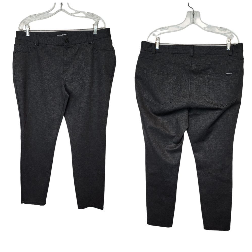 DKNY Women's Jeans Size XL Skinny Leg Pant W/Back Pockets Dark  Gray